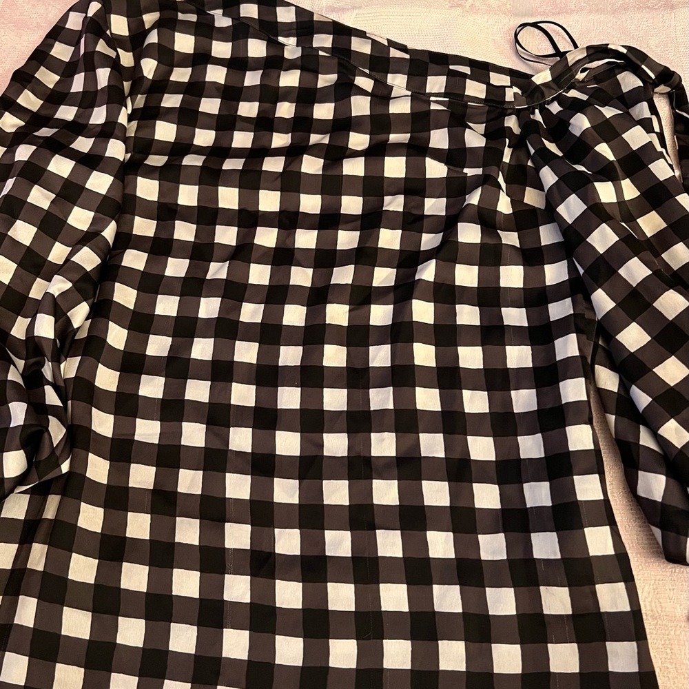 Black and White Checkered Women's Top